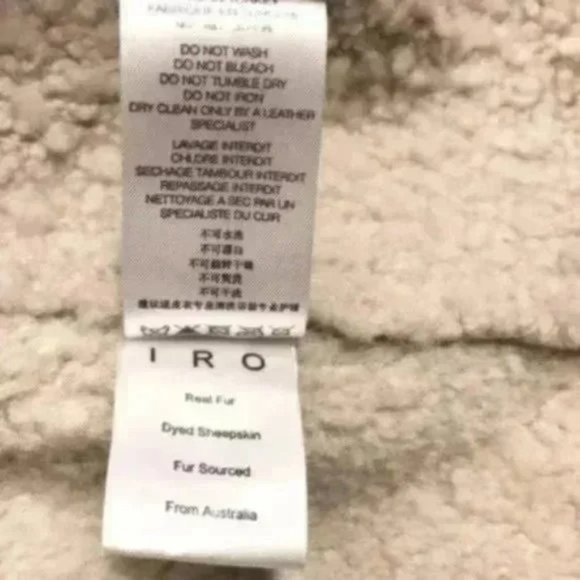 IRO Biege Synal Winter Shearling Sheepskin Moto Jacket Coat. 36 / S size - Picture 14 of 15